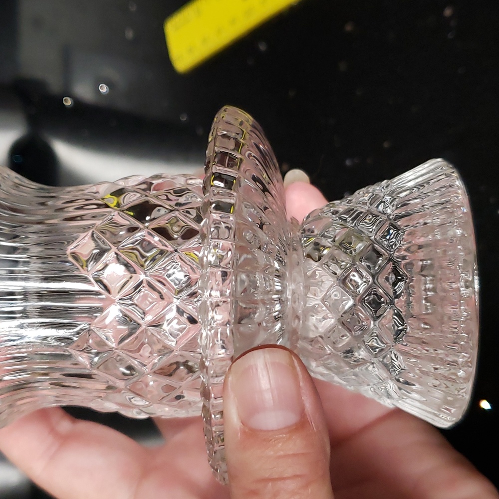 HOST PICK. Vintage PartyLite Quilted Crystal Pair Votive Holders - Picture 5 of 6
